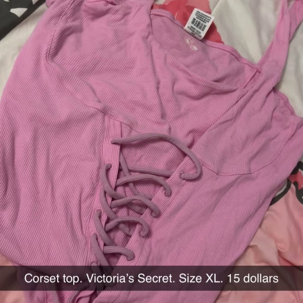 Victoria's Secret Light Pink Lace-Up Corset